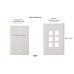 6 Port Flush Mount Oversize Designer 2 piece Keystone Plate